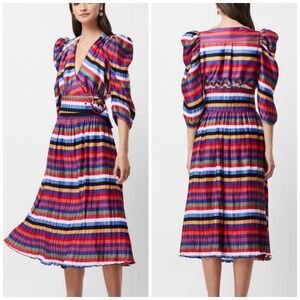 NWT Elliatt Anthropologie Egality Striped Pleated Skirt Top Set $340 XL